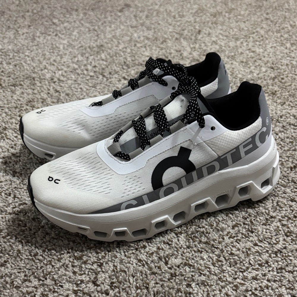 On Cloudtec White and Black Sneakers